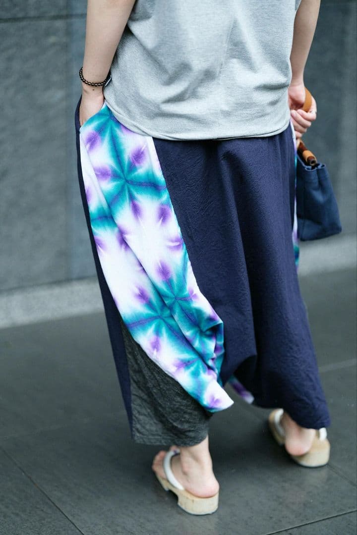 sousou ソウソウ たばた絞 伊勢木綿 20/20 麻混 富士 雪花 花菖蒲