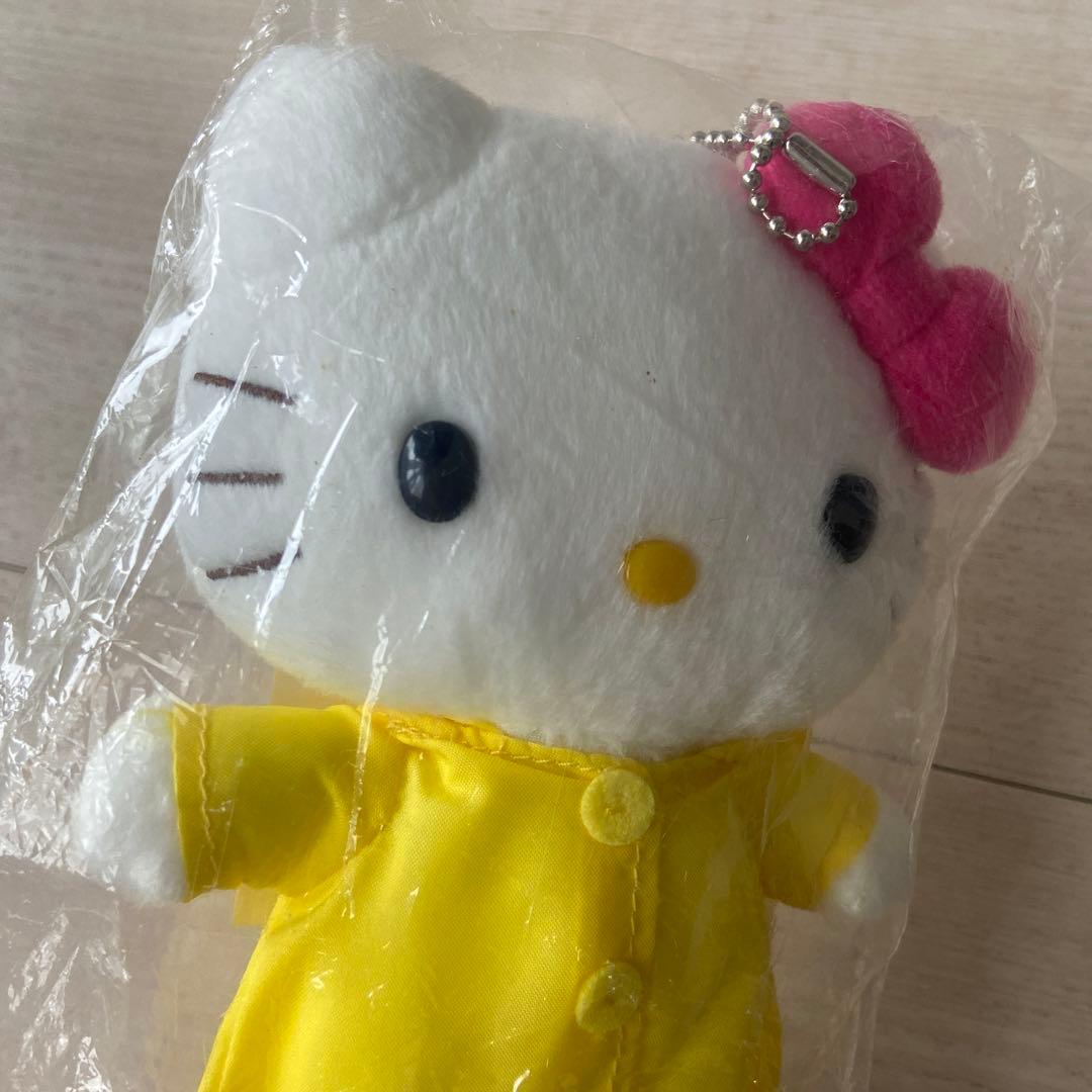 サンリオハローキティレインコートマスコットキーホルダーぬいぐるみ平成レトロレア