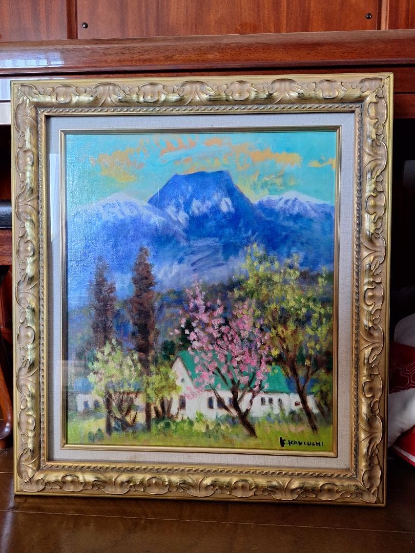 「妙高の春」  垣内カツアキ　真作Ｆ－10号