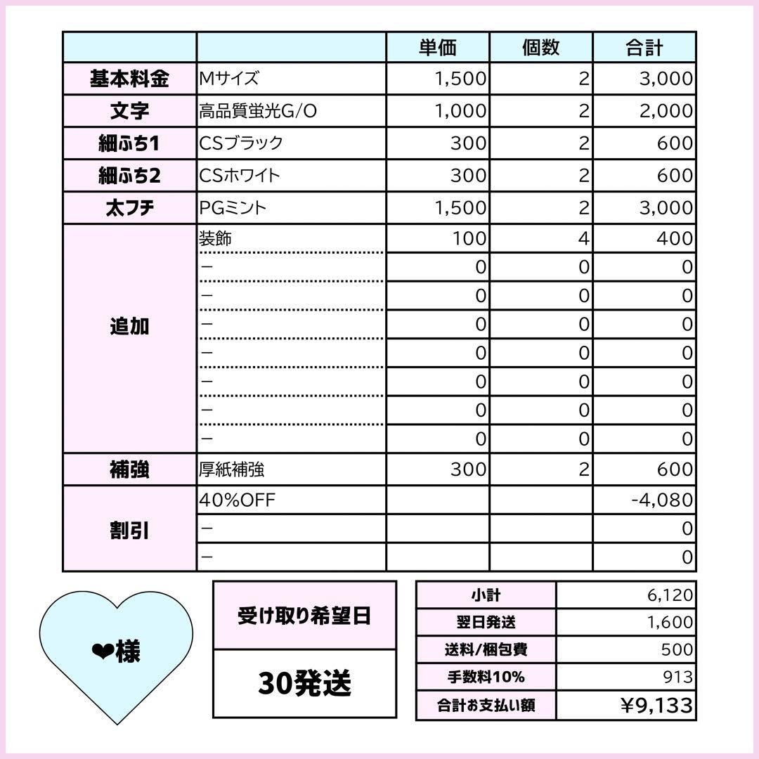 ❤︎ページ♡翌日発送ネームボード うちわ文字 連結文字パネル オーダー