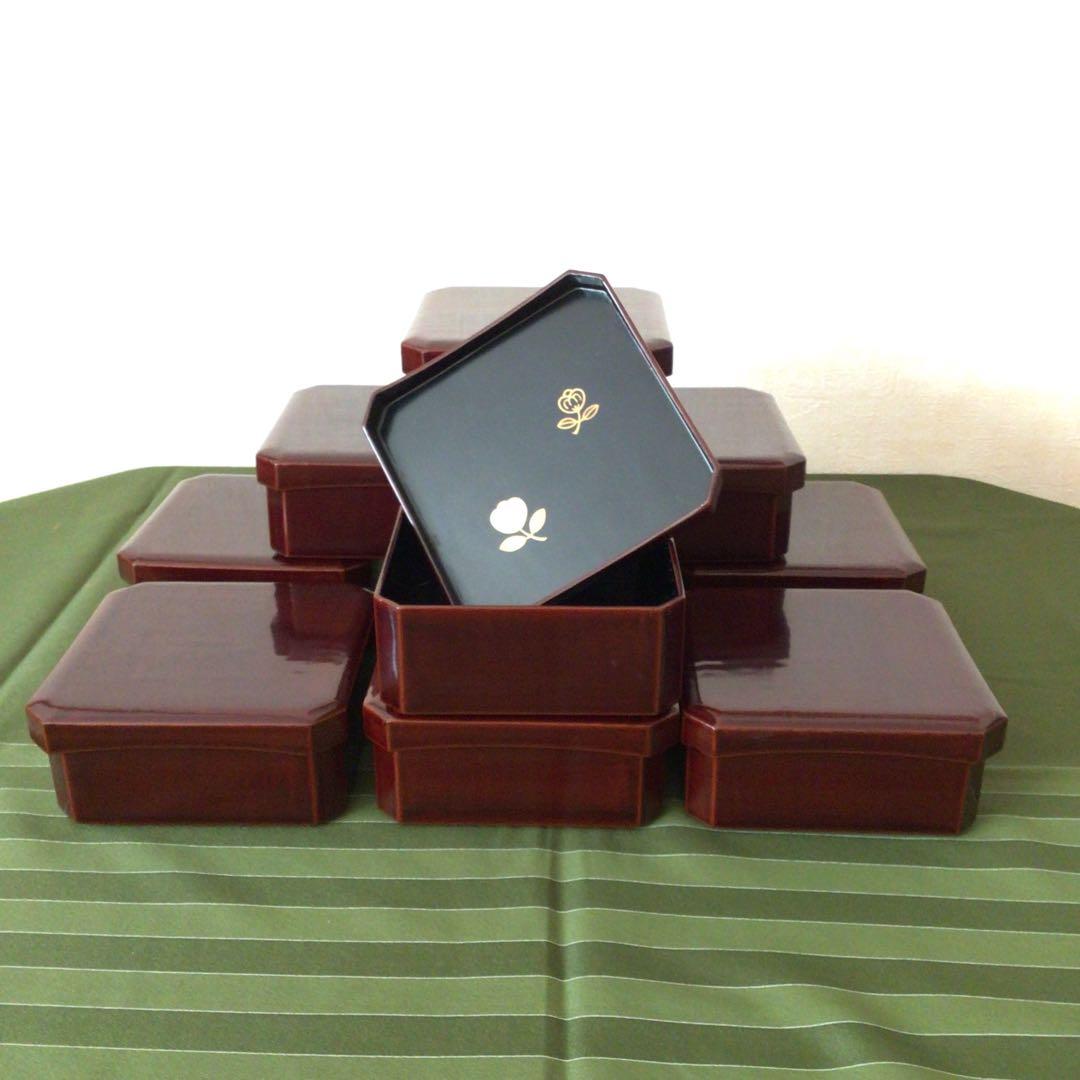 茶道具　小型　縁高　縁高重箱　10客揃え　共箱付き　菓子入れ　漆器　骨董品　茶道