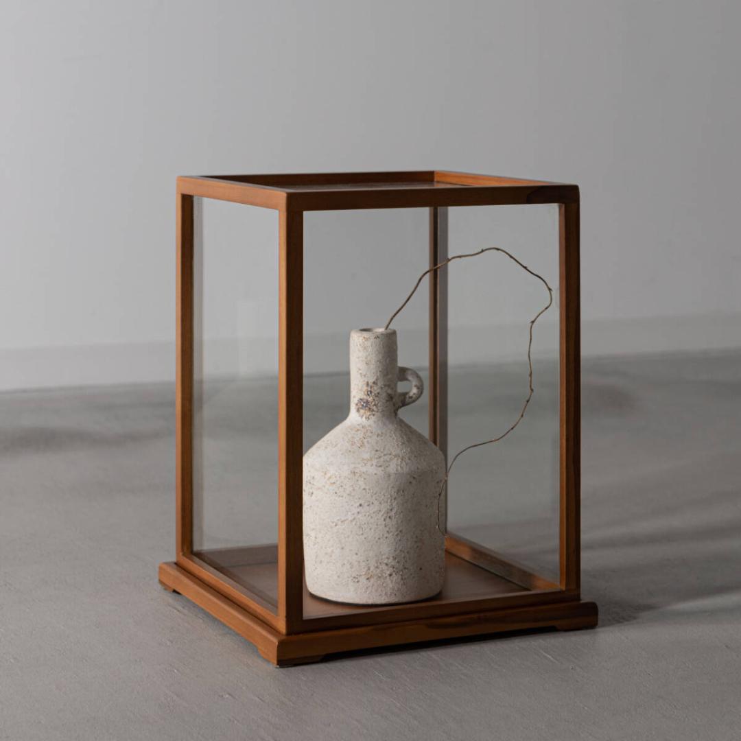 モダン ショーケース ガラス 無垢材 展示ケース ディスプレイ 収納家具 陳列棚