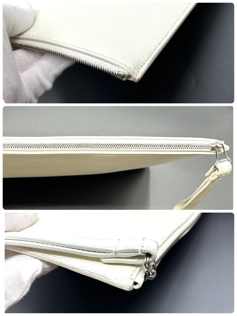 BALENCIAGA レザークラッチバッグ ホワイト