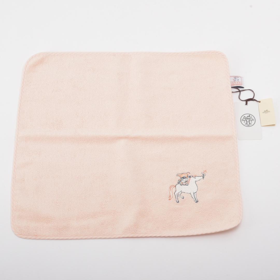新品 エルメス ハンドタオル カレ カブリオル メロン ピンク コットン 箱付き