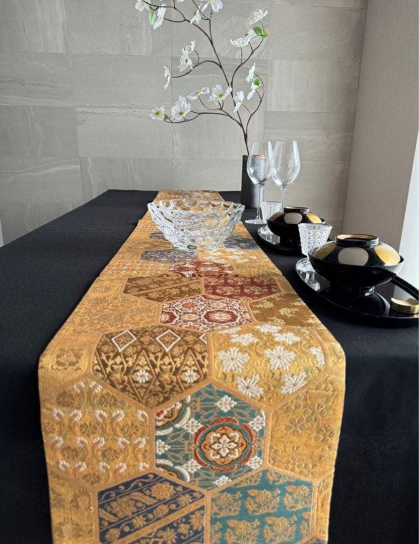 ◼︎C1078◼︎オーダー品 高級袋帯 正絹 亀甲 華文 (〜約270cm)