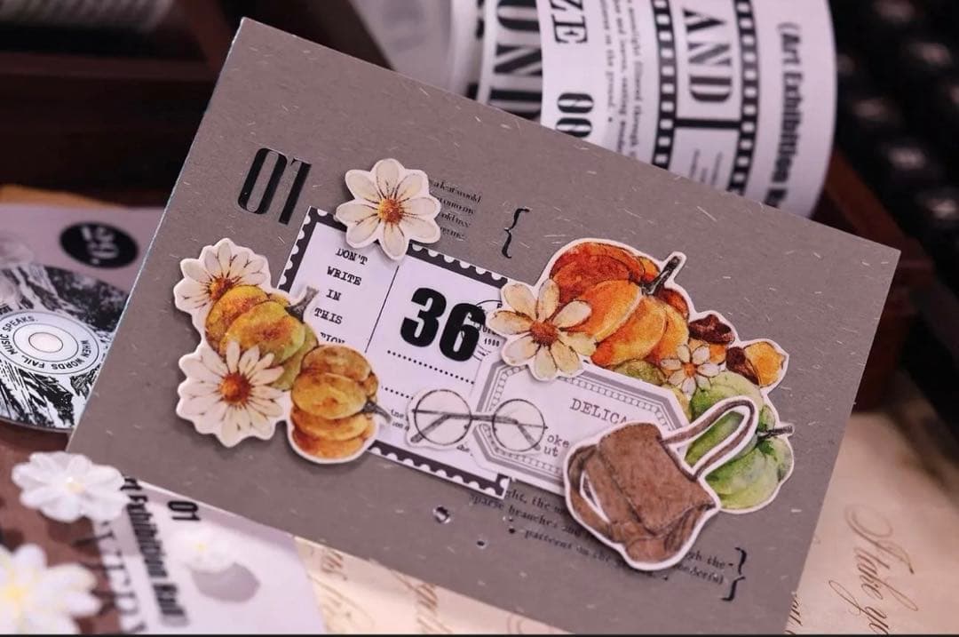 PET 段落 ダイカット加工 6.5cm×6m 海外マスキングテープ 英字