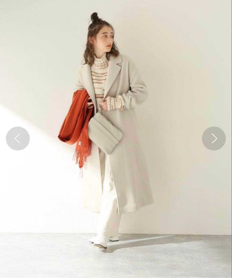 JOURNAL STANDARD ダブルモッサロングコート アイボリー Sサイズ