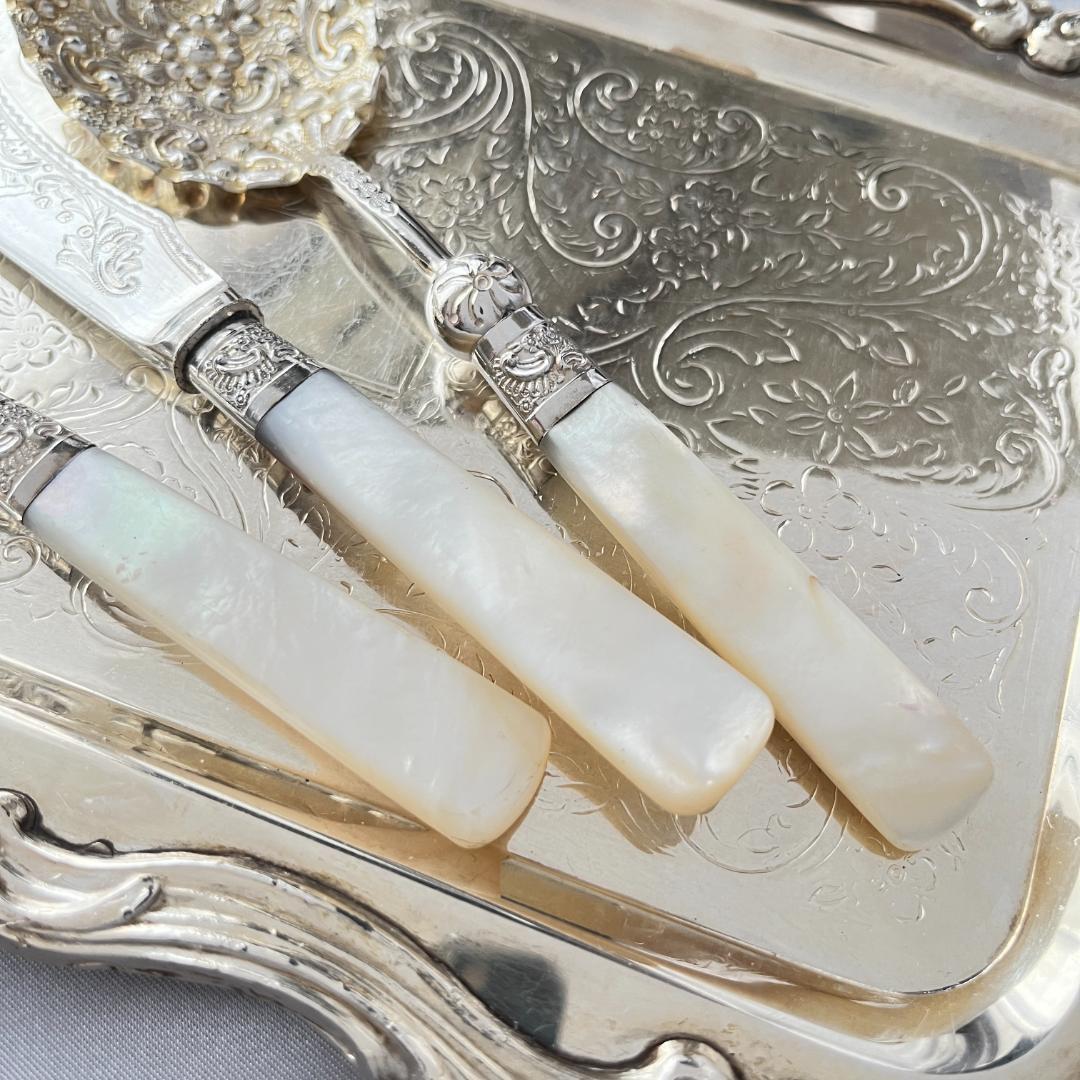 【Allen & Darwin】【白蝶貝】ベリーサーバー / バターナイフ