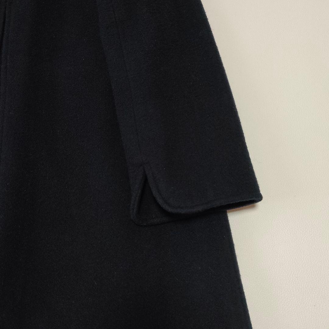 【美品】クミキョク　ロングウールコート　丸襟　女の子　お受験　通学　紺　140