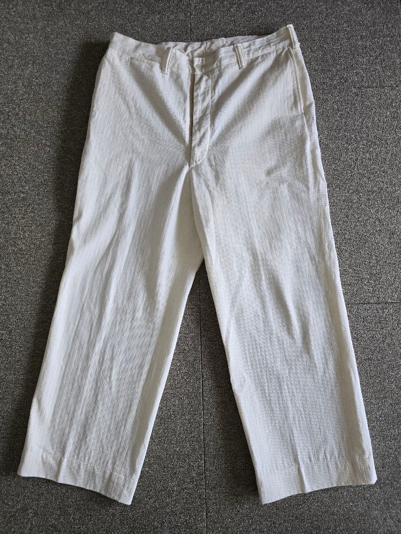 アットラスト ヘリンボーントラウザー36 ブッチャープロダクツ ズボン ホワイト