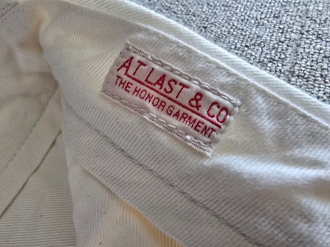 アットラスト ヘリンボーントラウザー36 ブッチャープロダクツ ズボン ホワイト