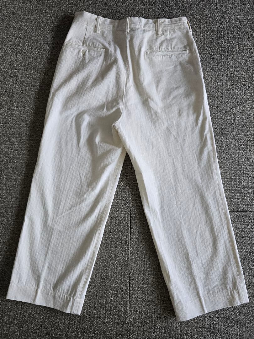 アットラスト ヘリンボーントラウザー36 ブッチャープロダクツ ズボン ホワイト