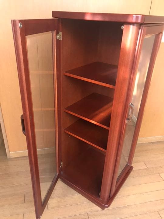 ヴィンテージ　飾り棚　2面ガラス扉