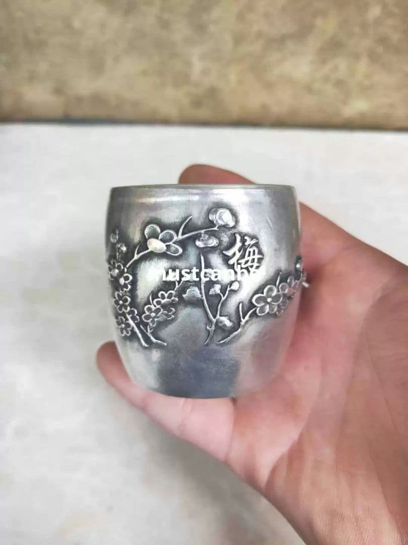 銅 細工 梅蘭竹菊 湯飲み 茶道具 装飾品 工芸品 置物