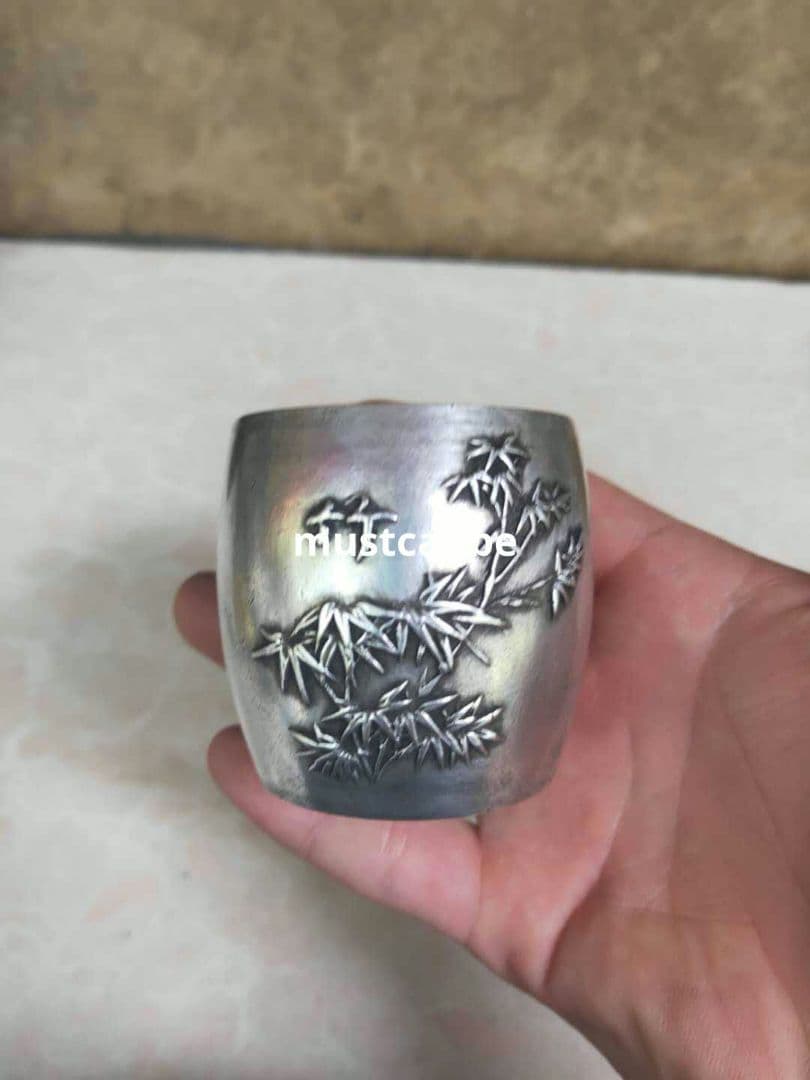 銅 細工 梅蘭竹菊 湯飲み 茶道具 装飾品 工芸品 置物