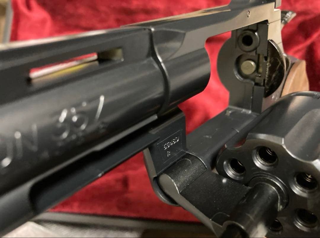 つばき 希少木製グリップ付　美品コルトパイソンマルイガスリボルバー