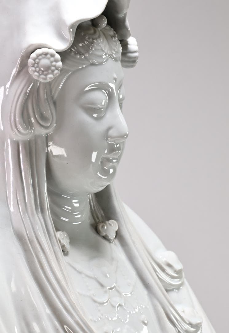 仏教美術　九谷焼　峰光作　特大　聖観音菩薩立像　願掛け　高さ94㎝　BK120