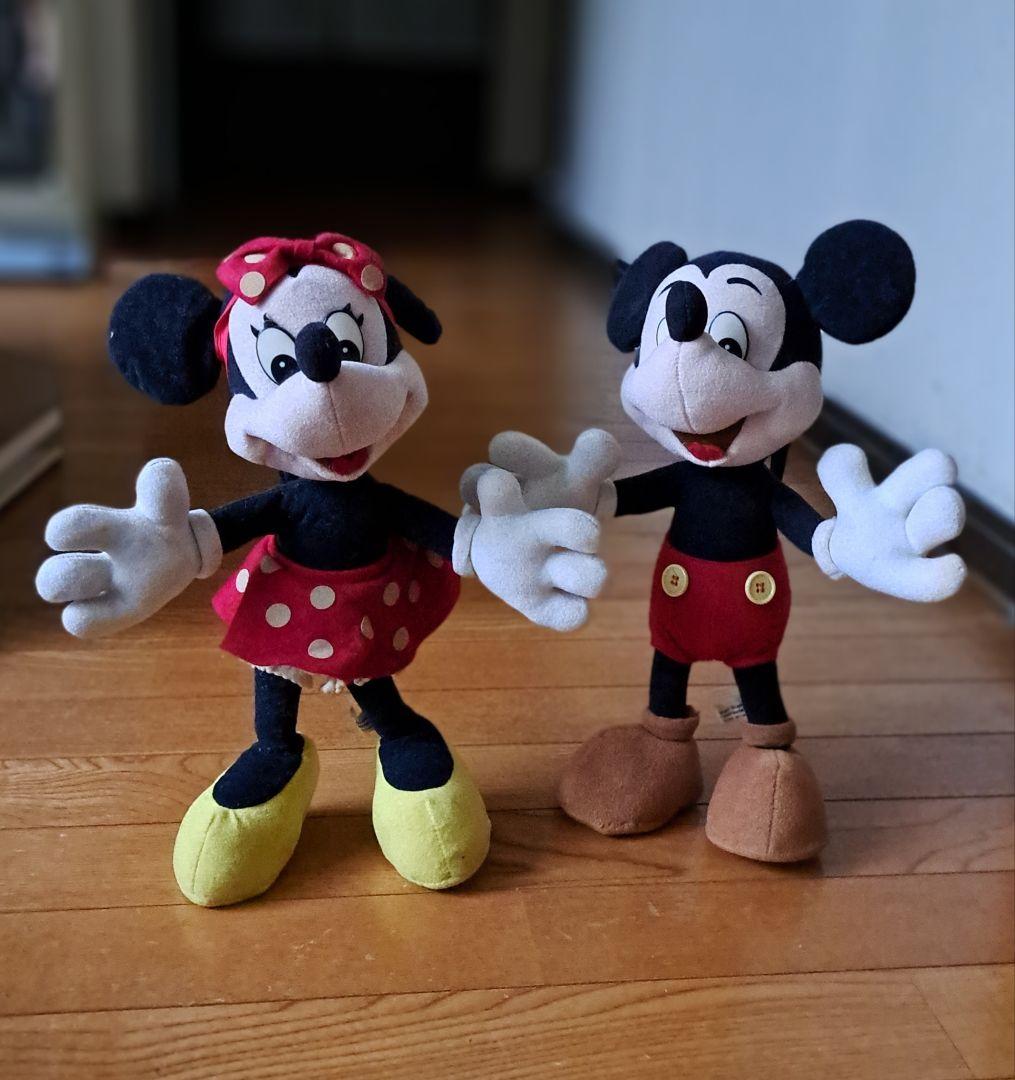【激レア】レトロなミッキーミニー針金入りぬいぐるみ