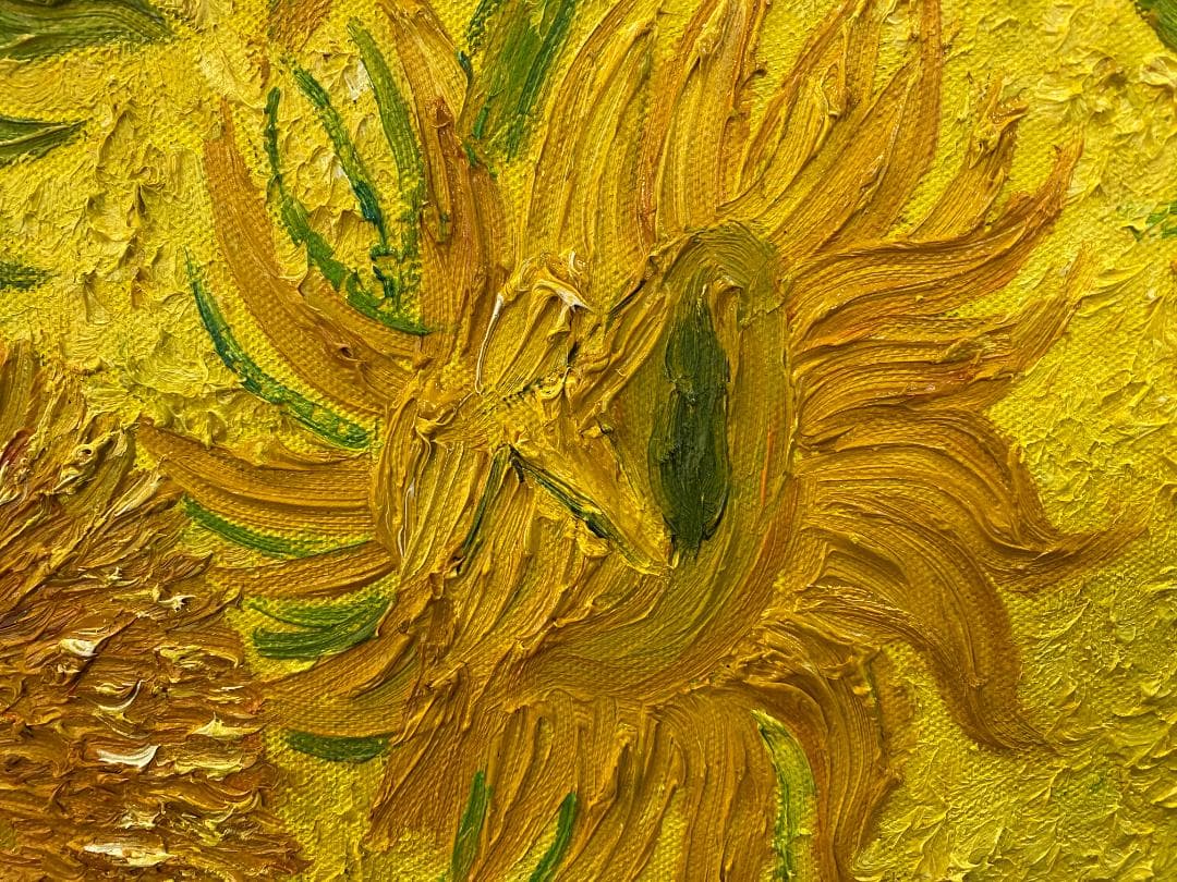 フィンセント・ファン・ゴッホ『ひまわり』複製画　手描き　摸写⑤ F25