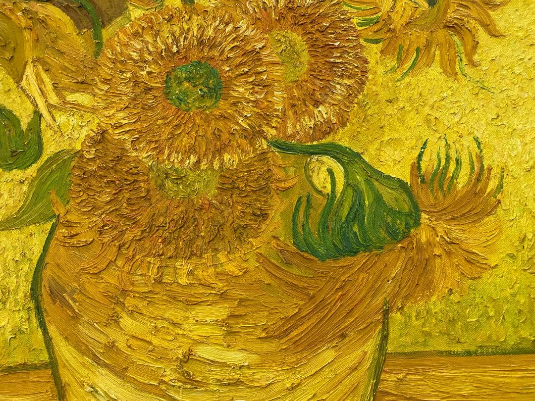 フィンセント・ファン・ゴッホ『ひまわり』複製画　手描き　摸写⑤ F25