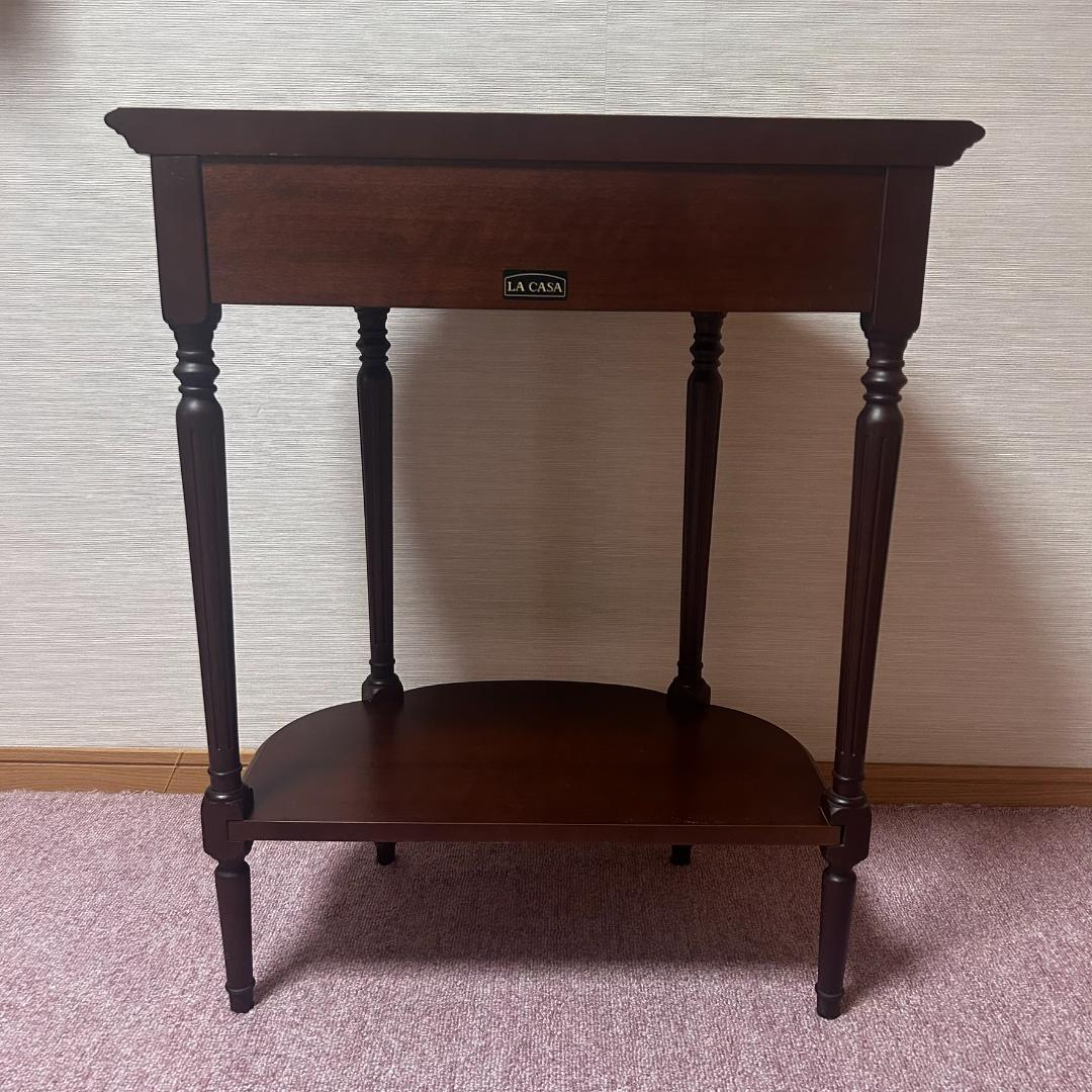 LA CASE　ラカーサ　木製　オーバル型　コンソールテーブル　引き出し付き