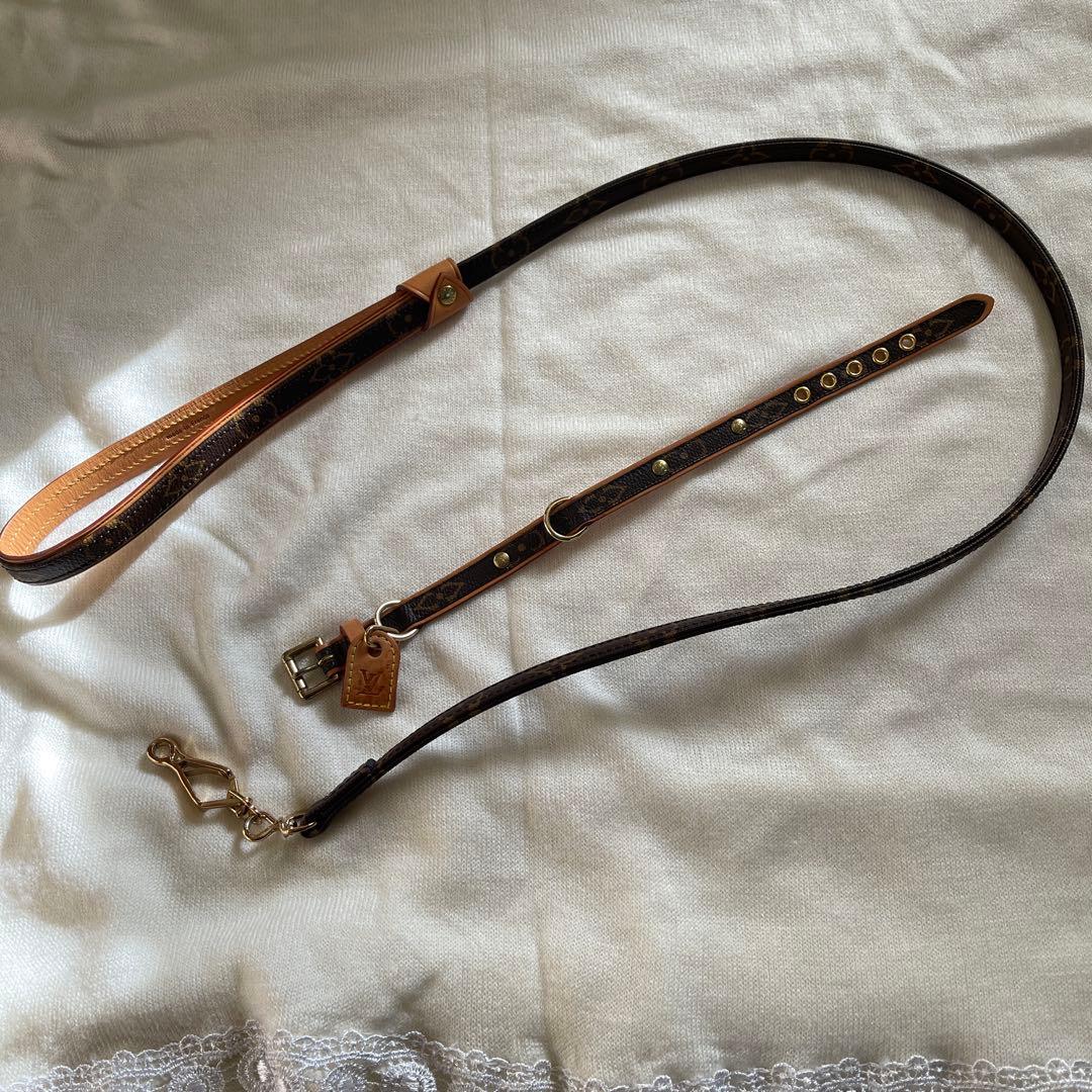 LOUIS VUITTON ブラウンレザー首輪