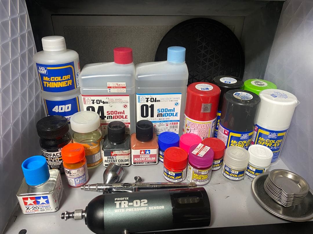 あ*様 【即決・早期終了可能】エアブラシ　塗装ブース　塗料セット　ガンプラ