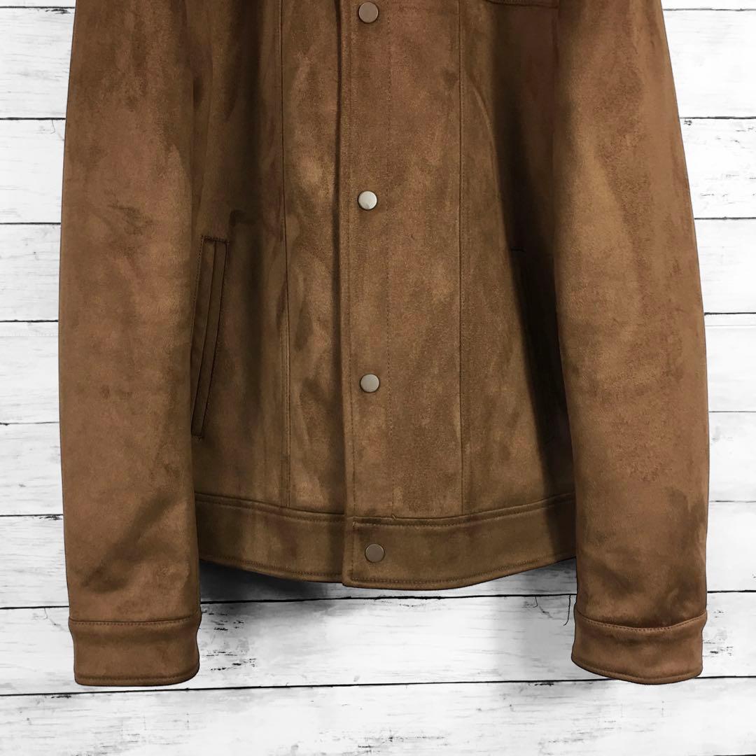 ZARA ザラ フェイクスエード トラッカージャケット ブラウン Lサイズ