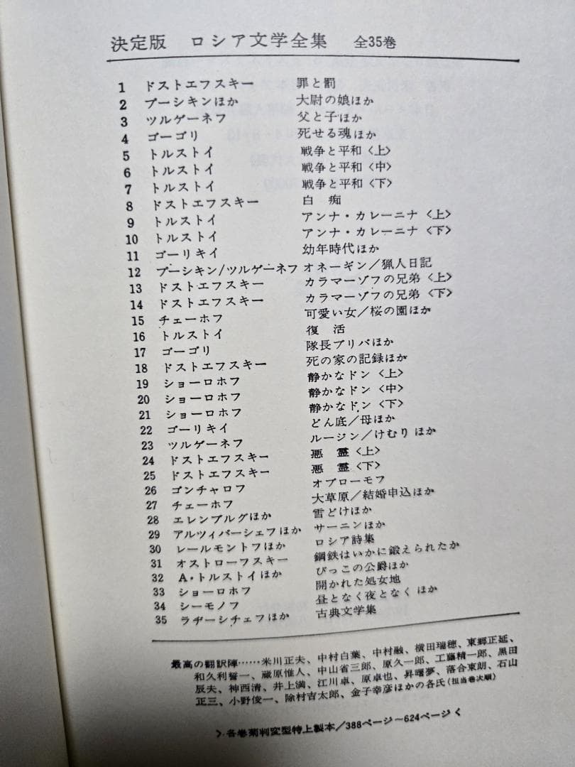 決定版　ロシア文学全集　全35巻
