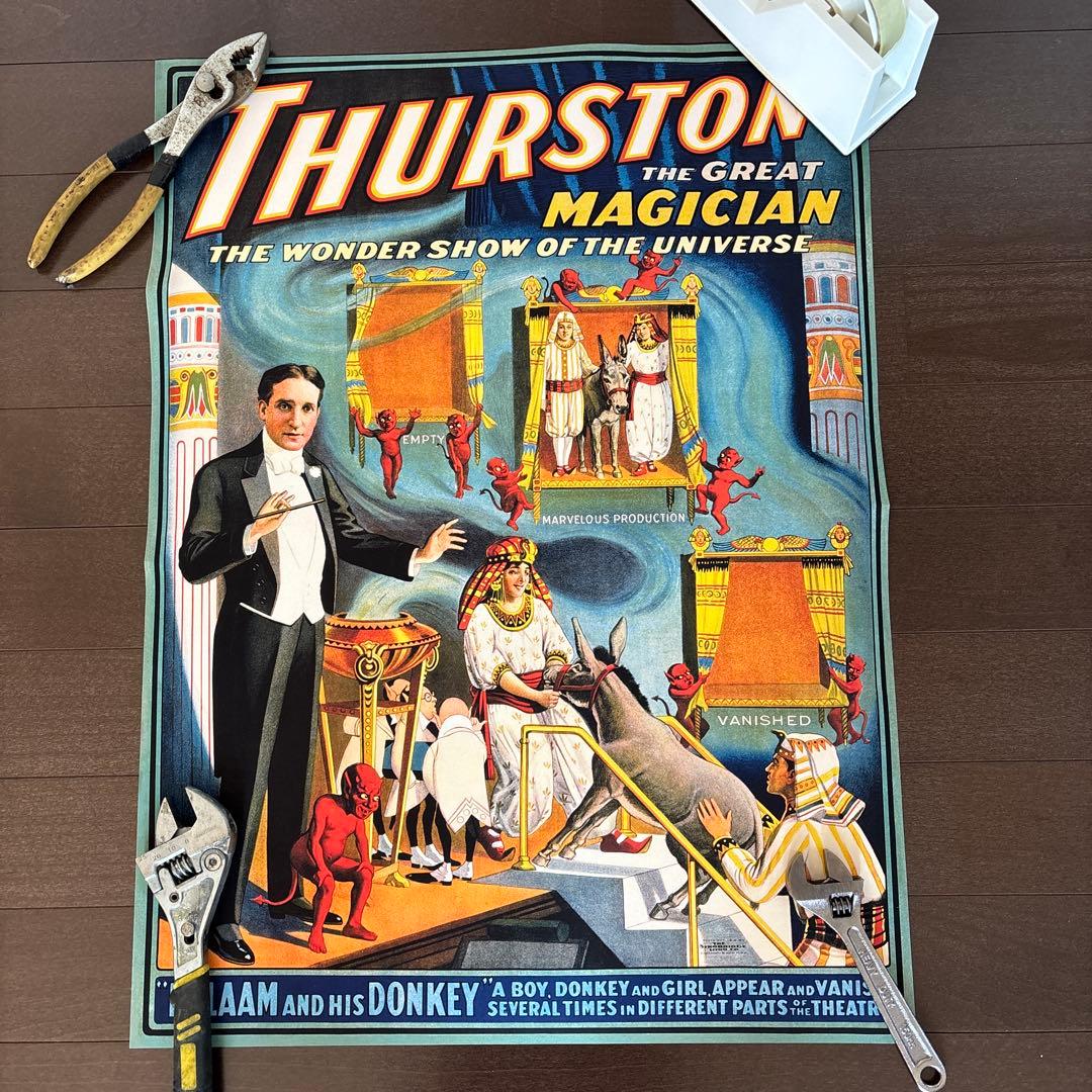 3ビンテージ　アンティーク　マジシャン　奇術　デビル　悪魔　アラビアン　ポスター