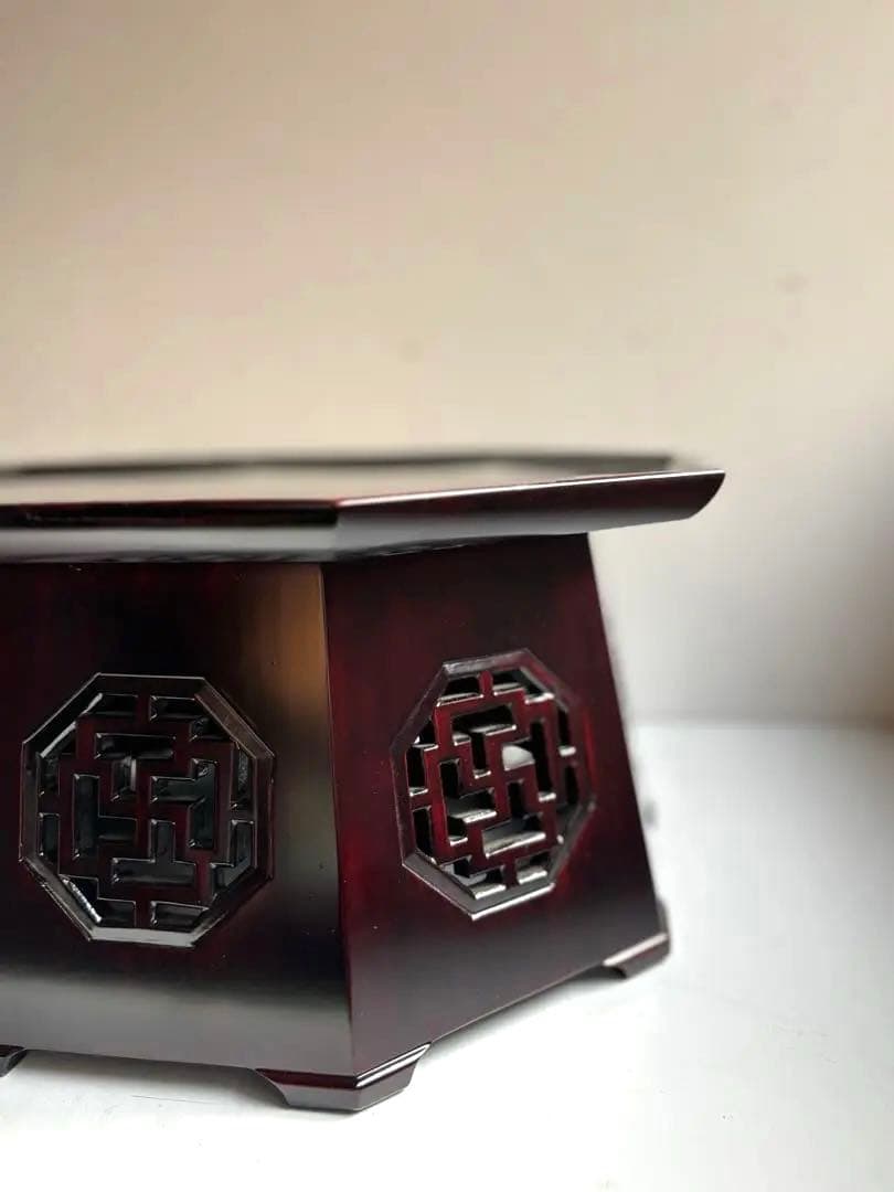 760 李朝家具 八角膳 小盤① 杏子通板 ソバン ヴィンテージ 美品 韓国