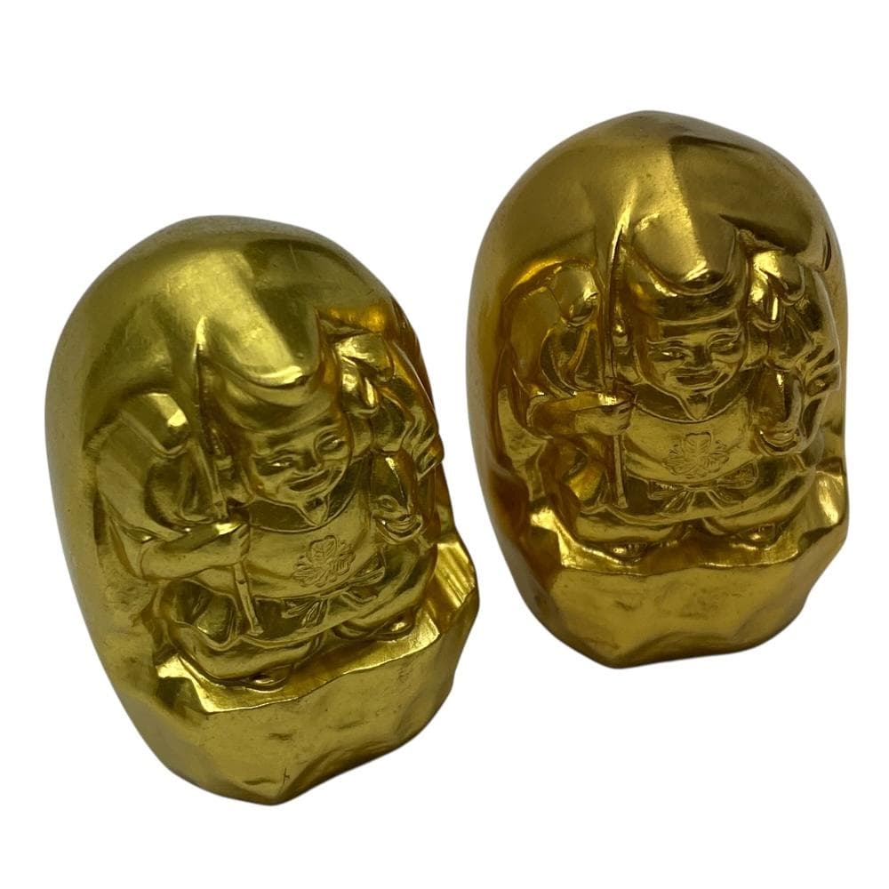 七福神　恵比寿＆大黒天　置物　４個　造幣局　刻印あり　縁起物