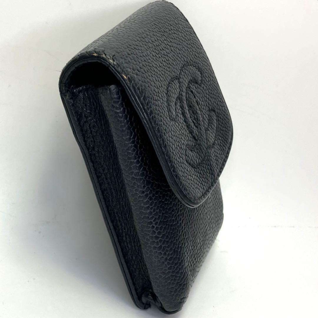 CHANEL シャネル シガレットケース キャビアスキン シリアルシール跡