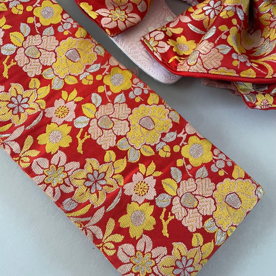 七五三　5歳、6歳　アンティークお着物セット　ハンドメイド　作り帯