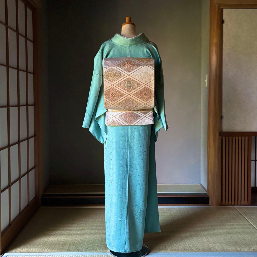 正絹汕頭刺繍訪問着4点フルセット◎全品未使用！コーディネート品格シリーズa15