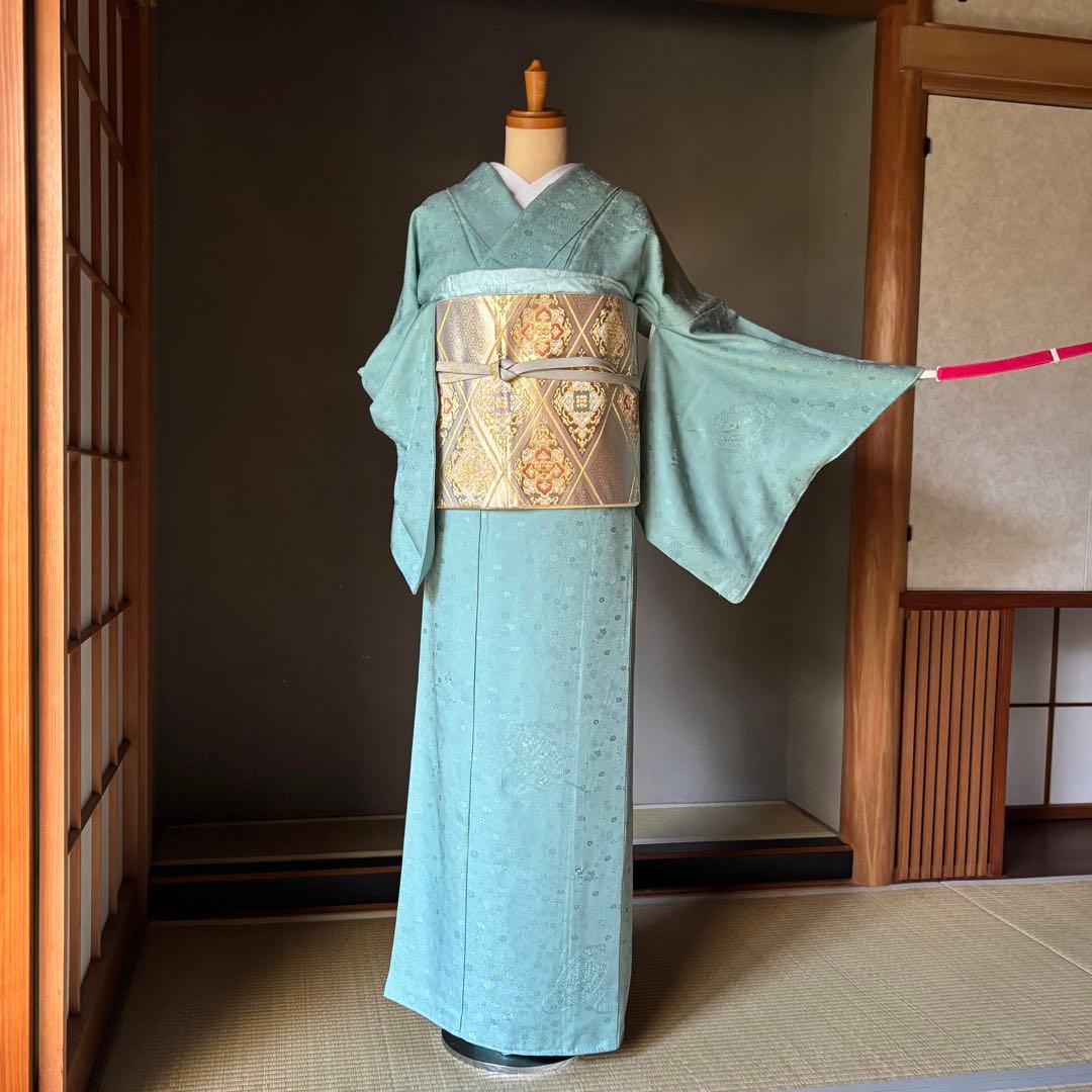 正絹汕頭刺繍訪問着4点フルセット◎全品未使用！コーディネート品格シリーズa15