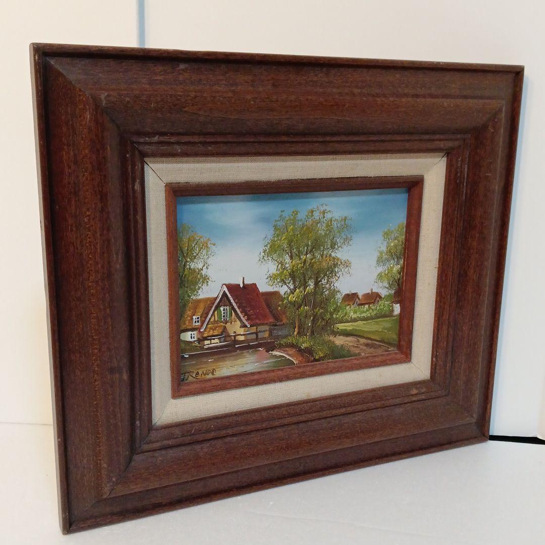 油絵　田園風景 ムーランルージュ カントリーハウス 額縁
