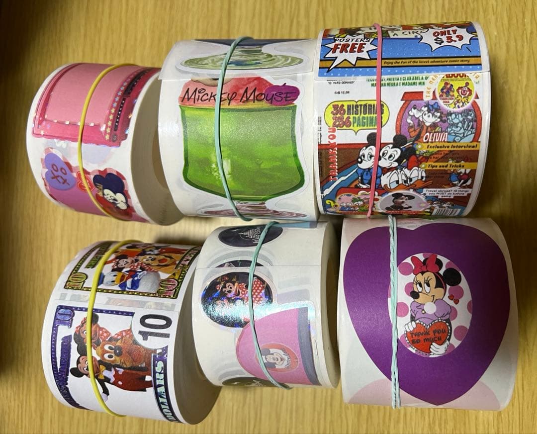 ⑥中古　ほぼ未使用　Dキャラ　ロールシール 6個