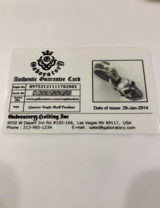 Gaboratory クォーターシングルスカルペンダント ギャラ有り ガボール