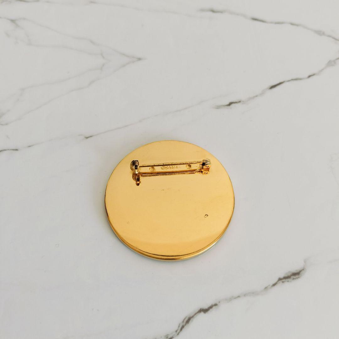 美品☆シャネル☆31RUE CAMBONカンボンブローチ ゴールド×グリーン