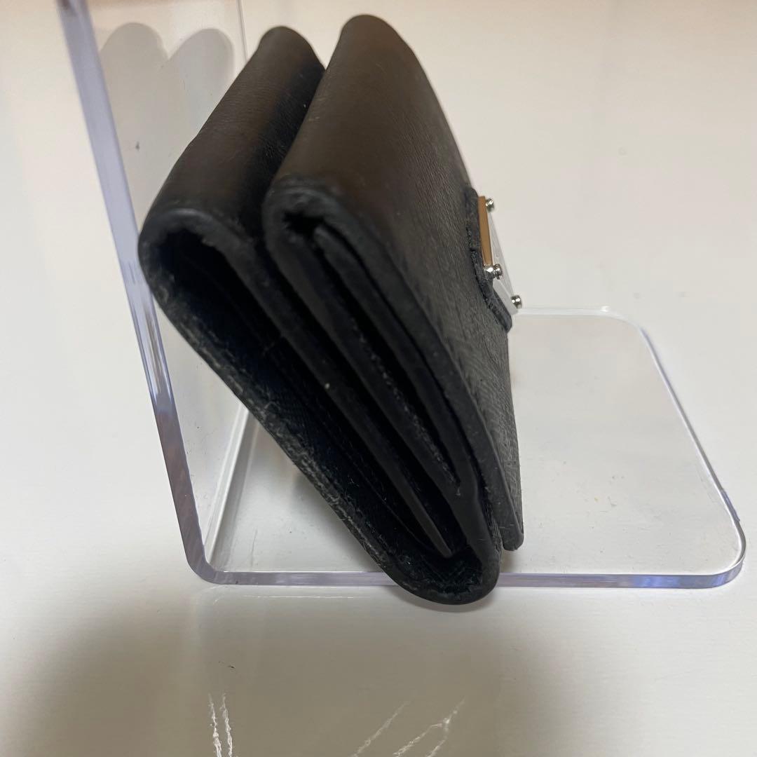 こむぎPRADA サフィアーノ 三つ折り財布 ブラック 正規品