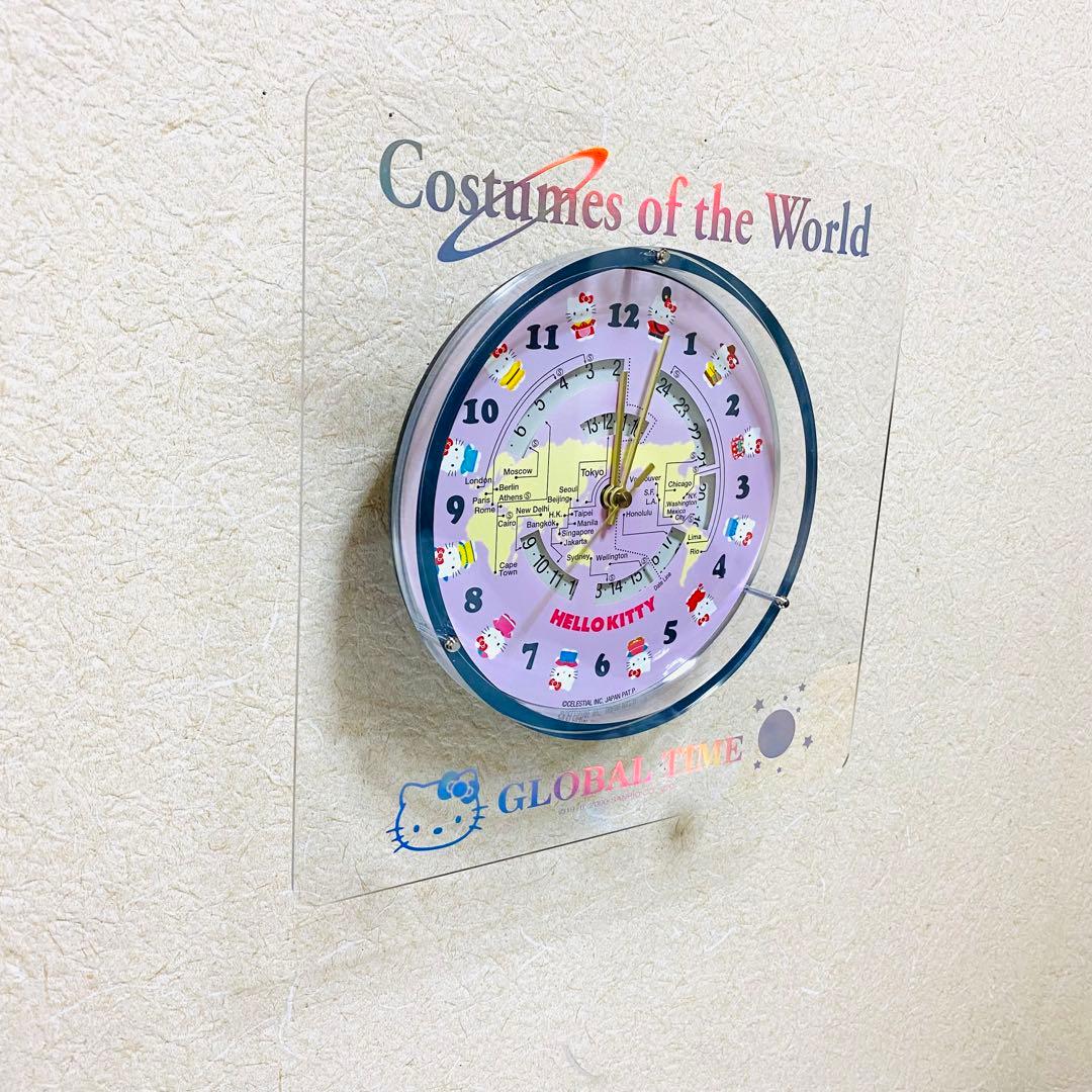 き*マ様 レア・美品 ハローキティ ワールドクロック 壁掛け時計
