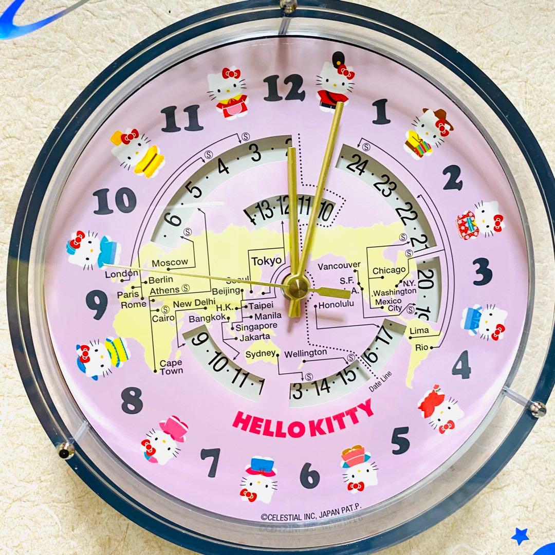 き*マ様 レア・美品 ハローキティ ワールドクロック 壁掛け時計