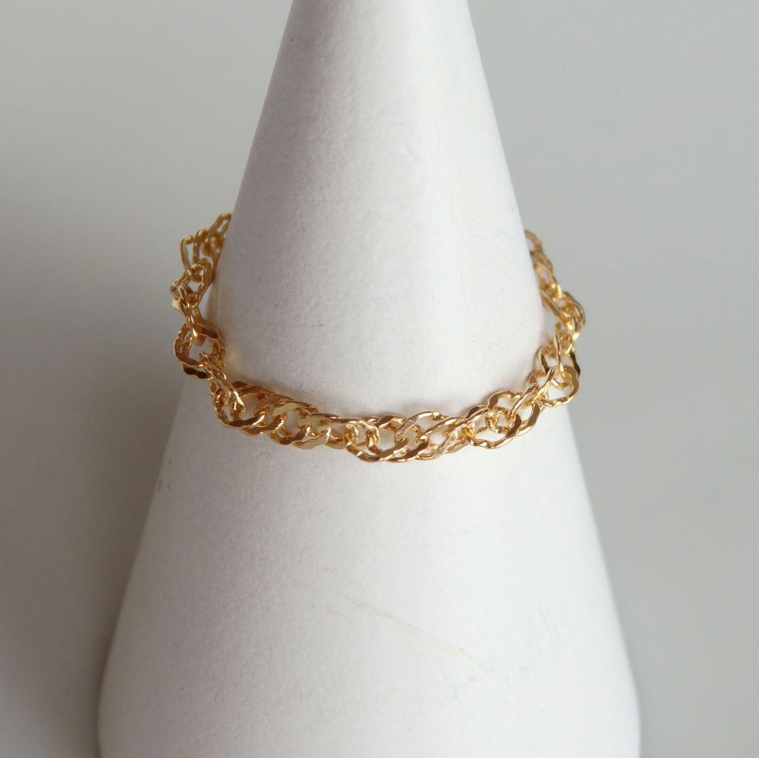 めだまん　k18リング　チェーンリング　スクリューチェーン　2.4㎜幅