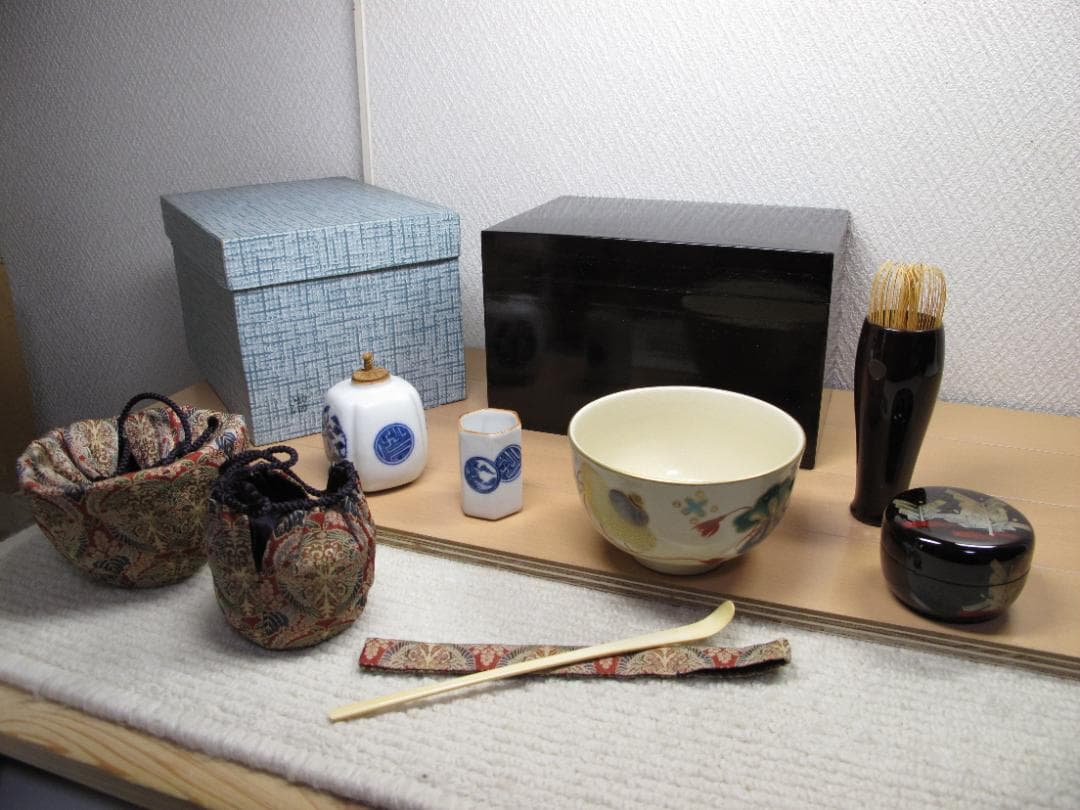 Imeiseさま専用　溜内黒塗　茶箱セット　茶道具