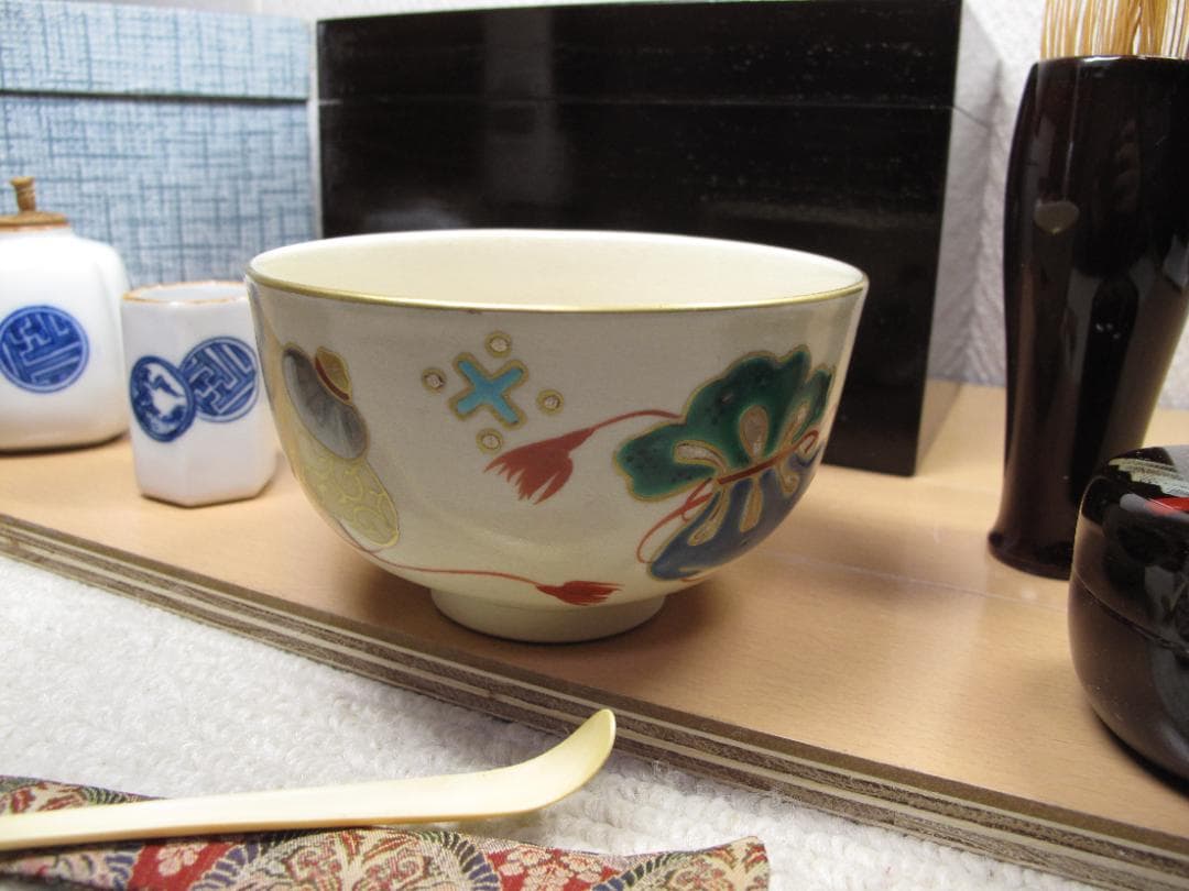 Imeiseさま専用　溜内黒塗　茶箱セット　茶道具