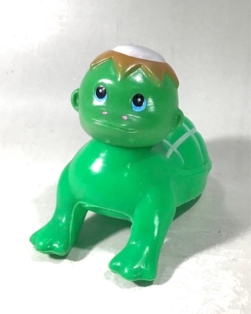 昭和レトロ ハイハイ 河童 赤ちゃん 人形 妖怪 お化け 駄玩具 ソフビ 茶