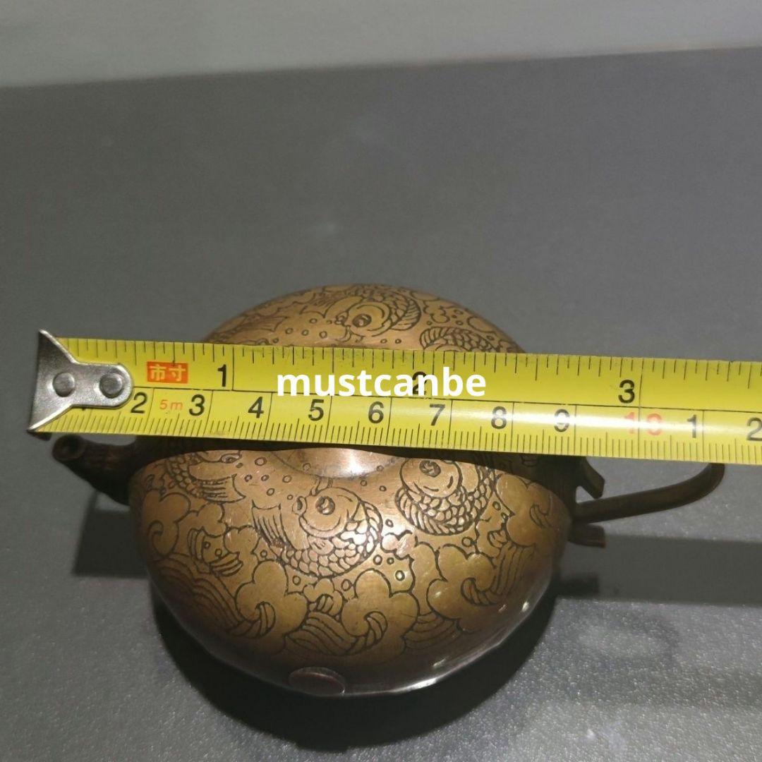 銅製 水注 墨壺 水滴壺 書道具 文房具 装飾品 工芸品 置物