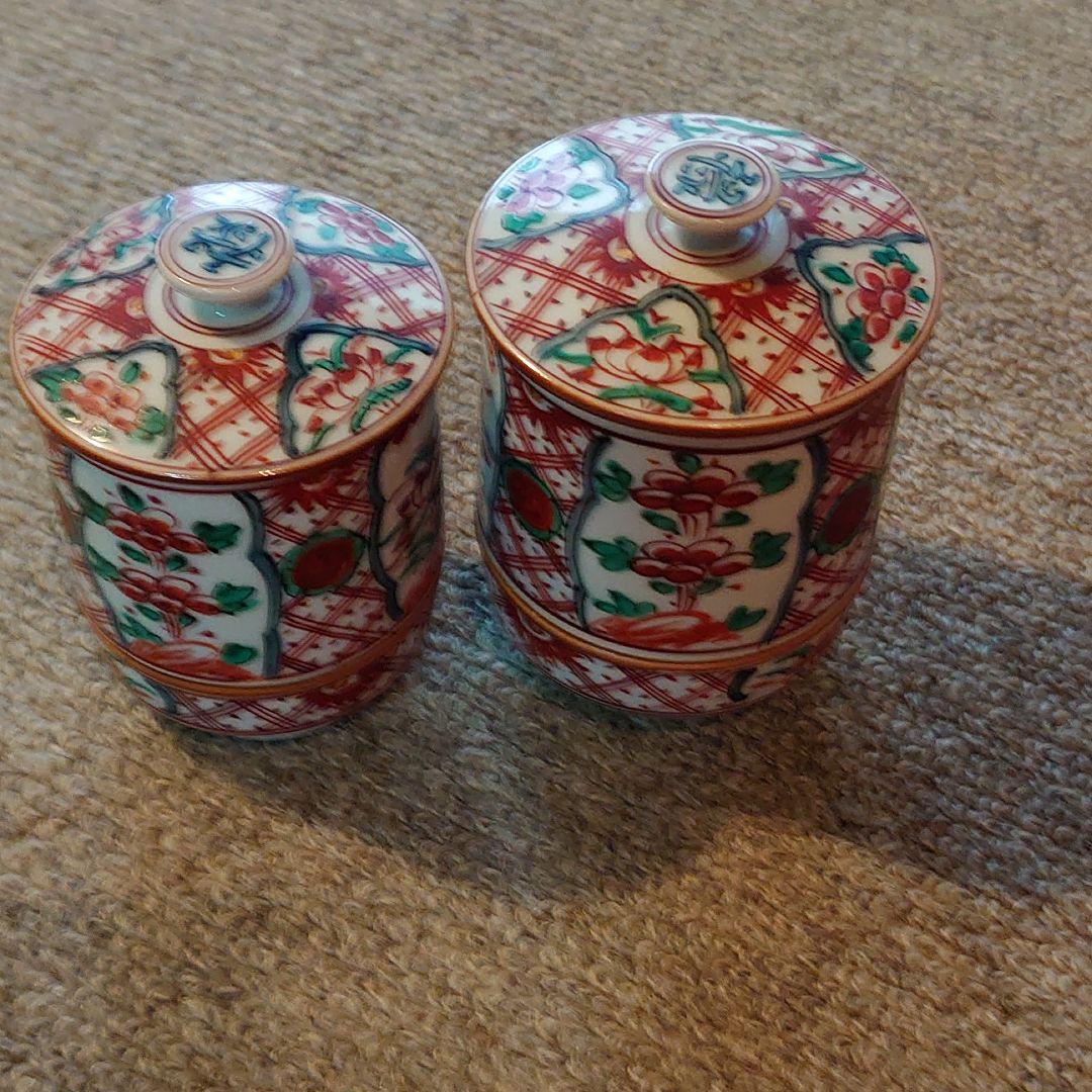 古伊万里大明成化年製　夫婦湯呑　80