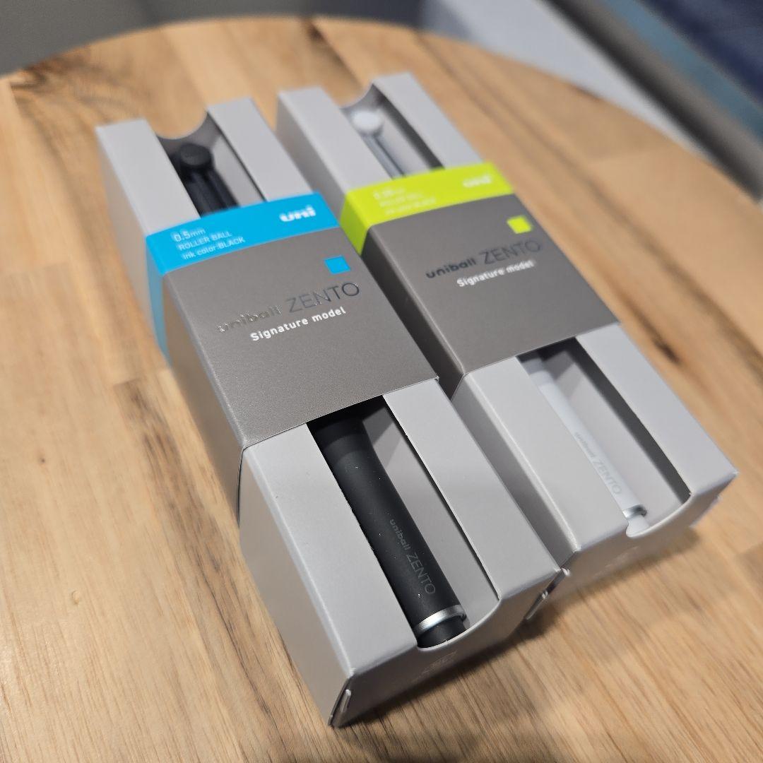 ユニボール zento ゼント シグニチャー ブラック シルバー 2本セット